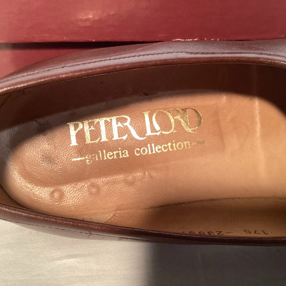 Peter Lord Vintage Mens Brown Leather Loafers Made in Italy Men's size 8 1/2